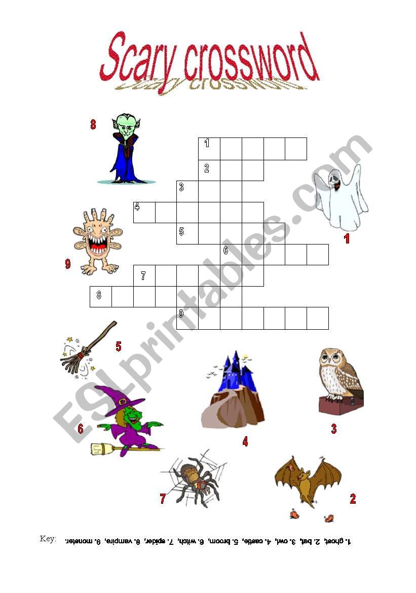 Scary Crossword worksheet