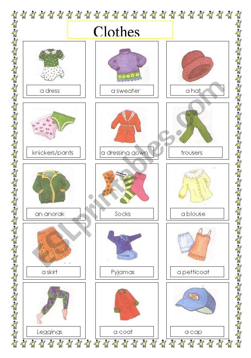 clothes voc list worksheet