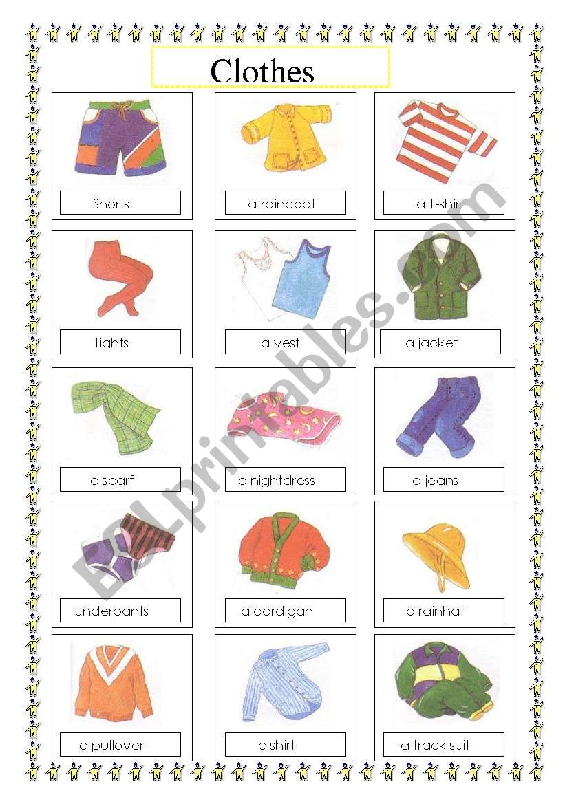 clothes voc list (2) worksheet