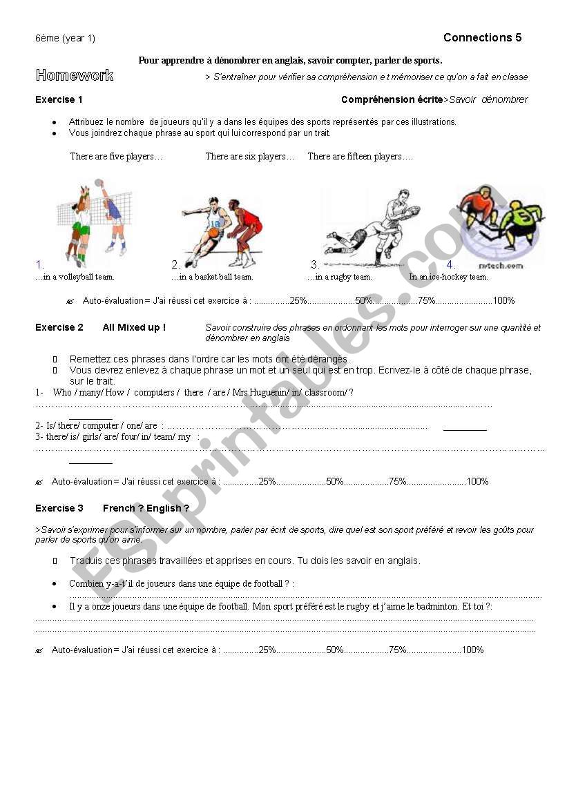 Team Sports & Counting in English (How many/ There are)