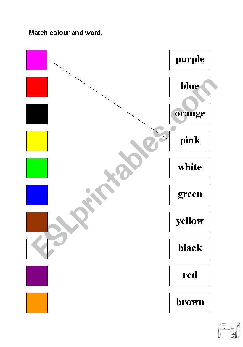 Match colour and word! worksheet