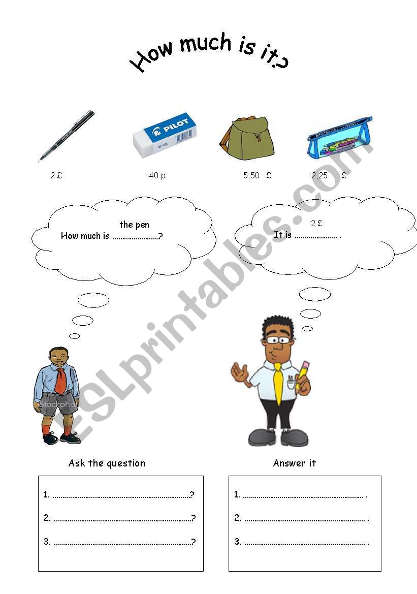 how much is it? worksheet