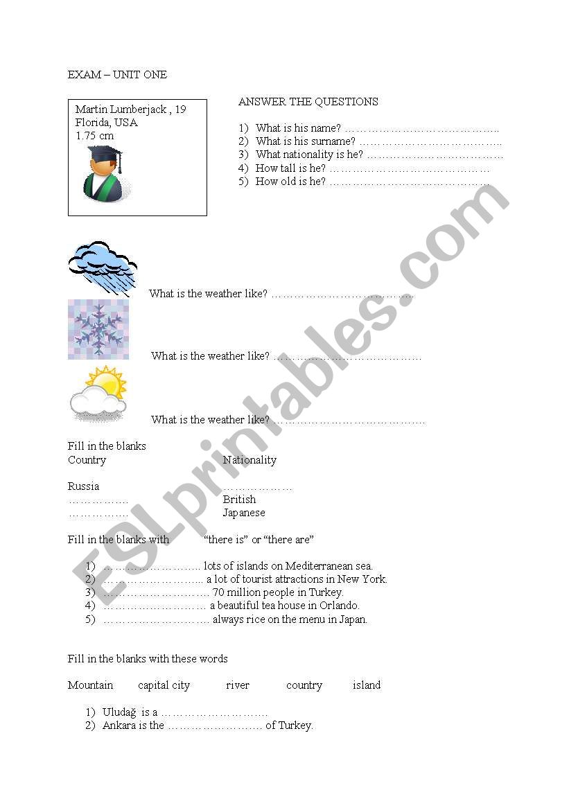 5th grade unit 1 worksheet