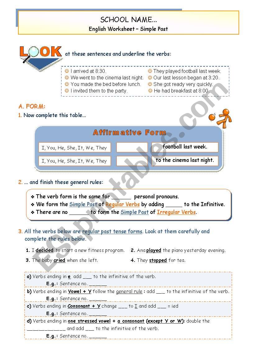 Simple Past - Inference of  Use and  Affirmative Form of Reg. and Irregular verbs + Practice