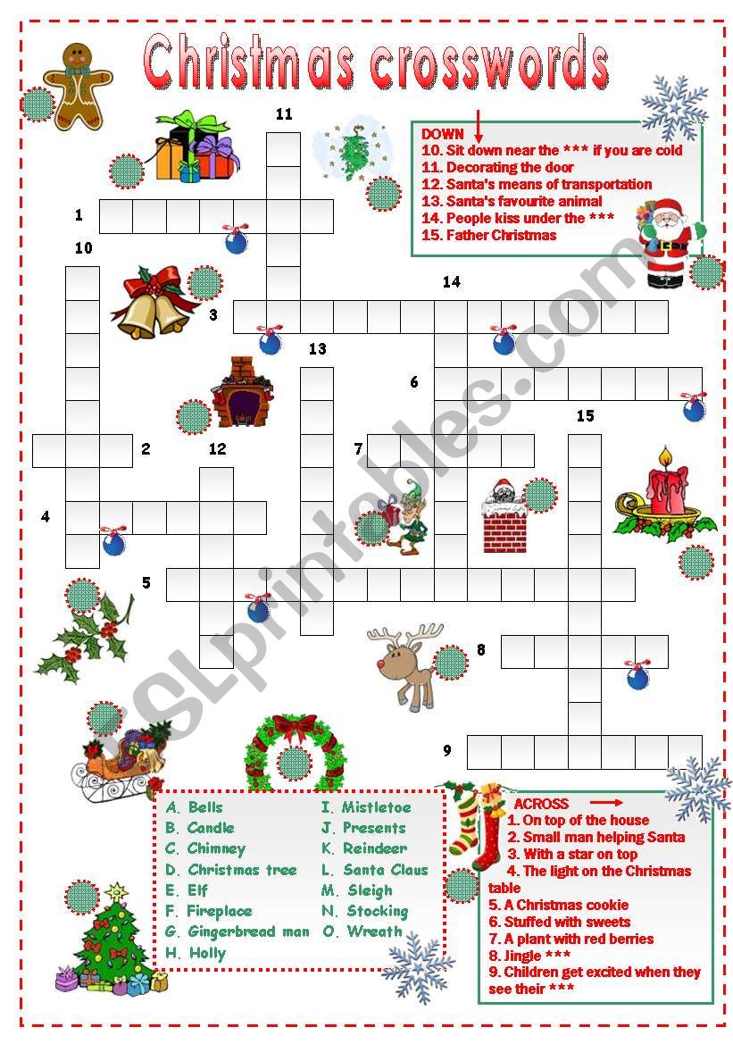 Christmas crossword for beginners