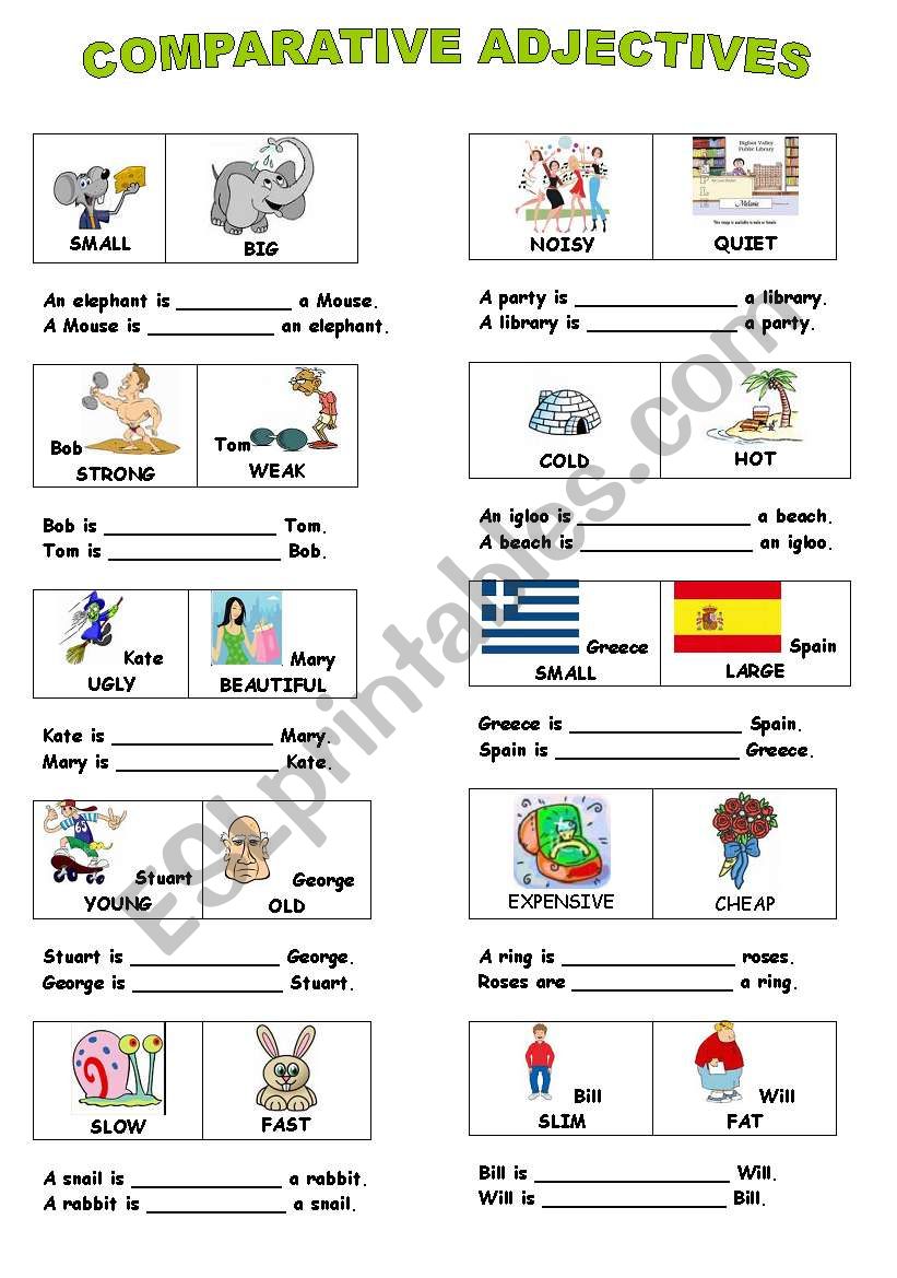 Comparative Adjectives worksheet