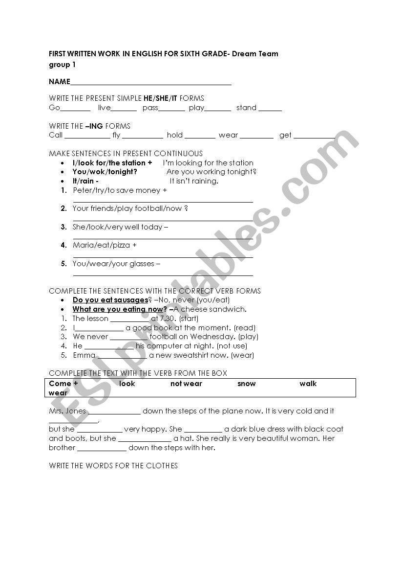 grammar worksheet worksheet