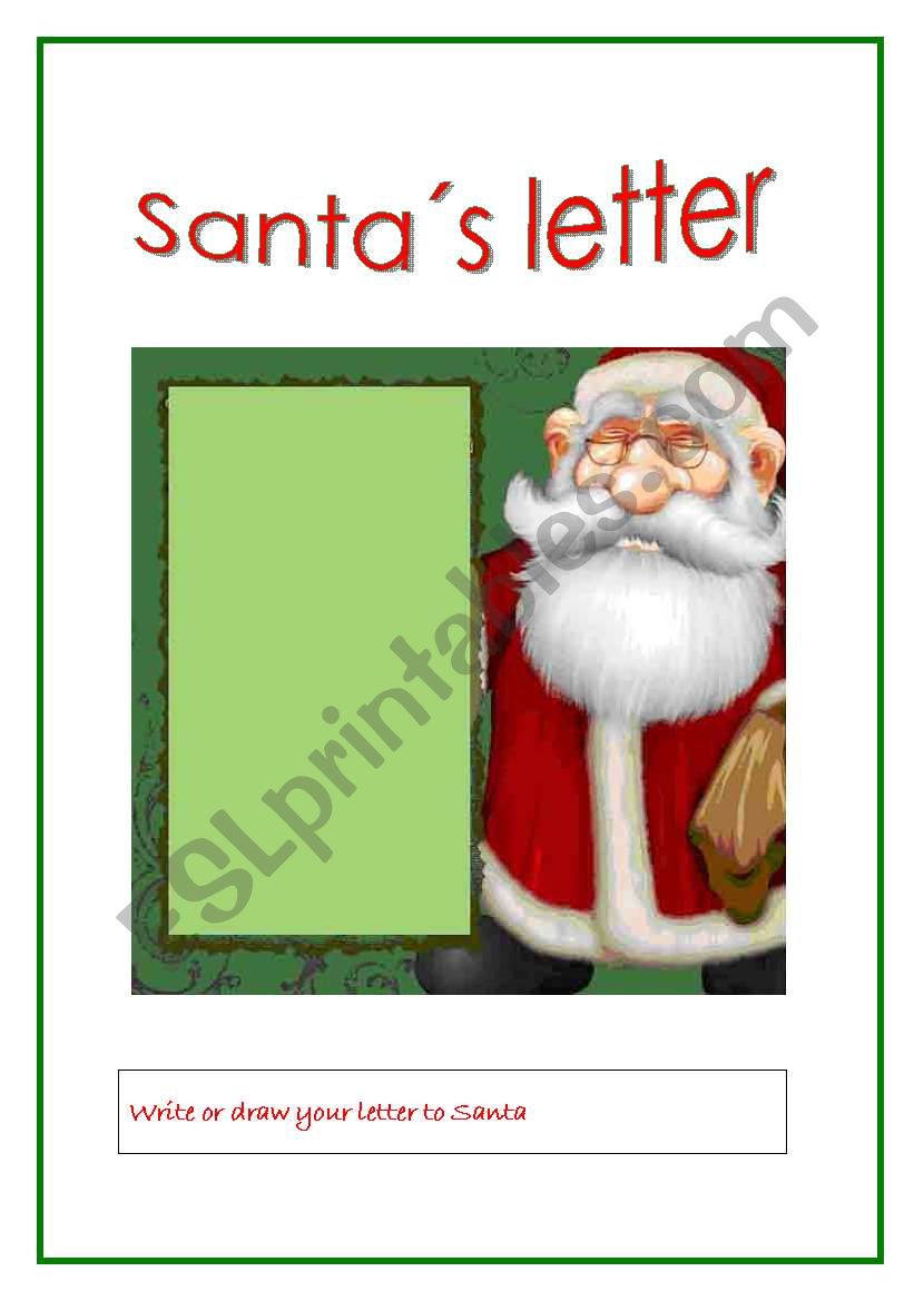 SANTAS LETTER worksheet