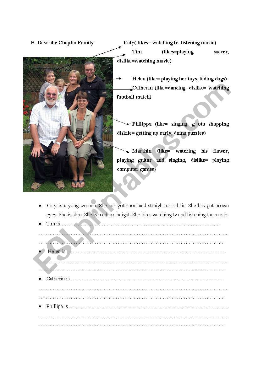 family worksheet