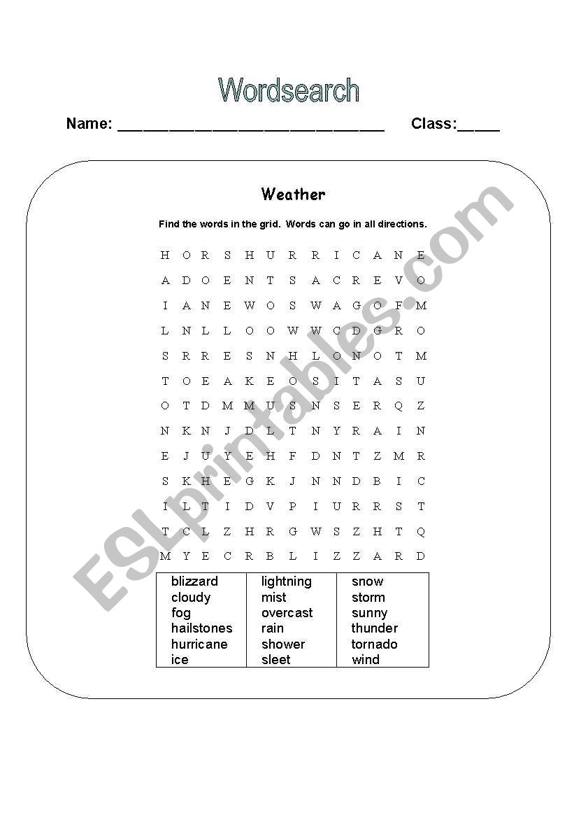 the weather worksheet