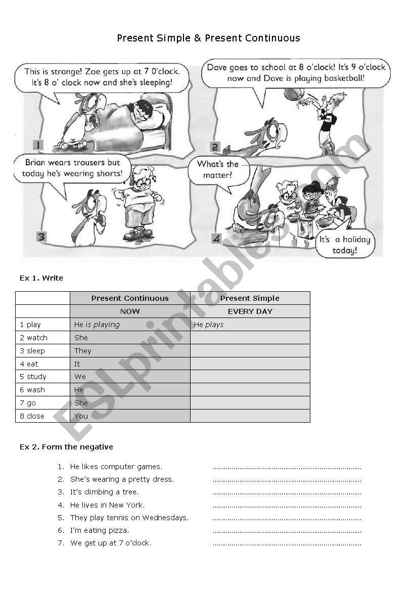 Simple Present and Continuous revision