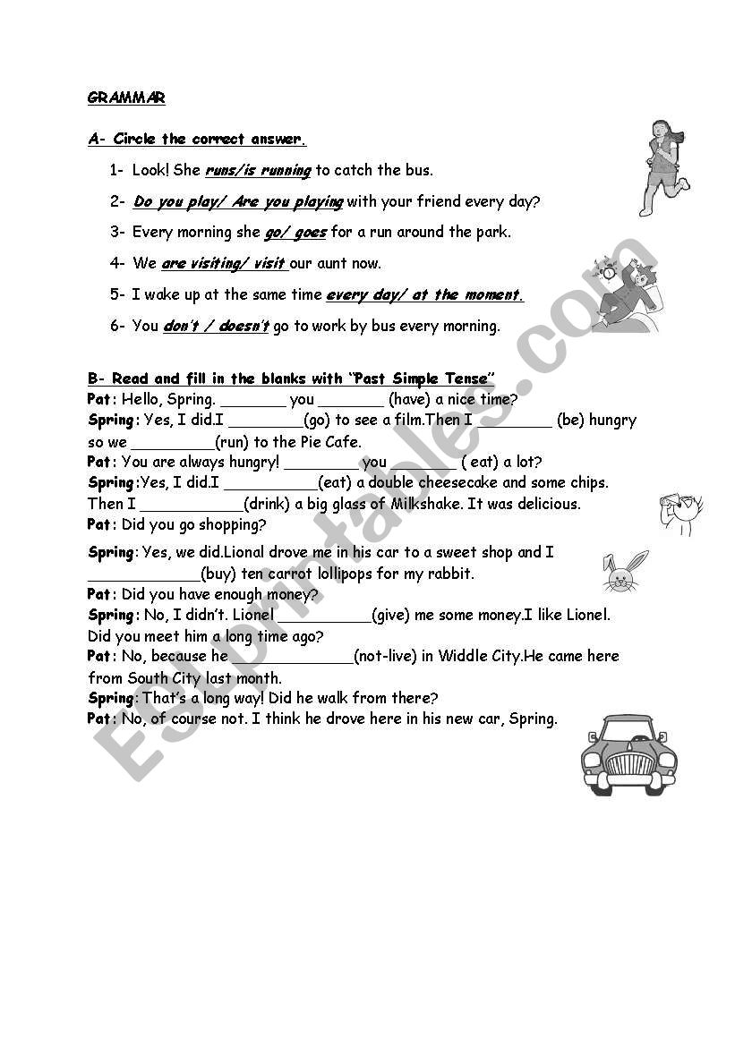 grammar worksheet worksheet