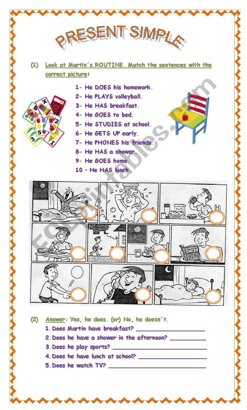 ROUTINE (easy) worksheet