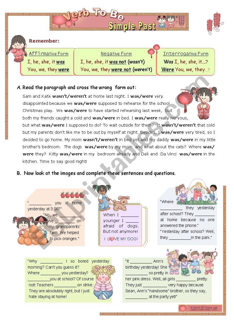 VERB TO BE - SIMPLE PAST (1/2)