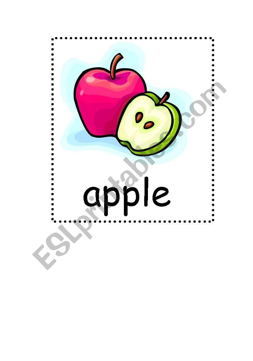 Food flashcards worksheet