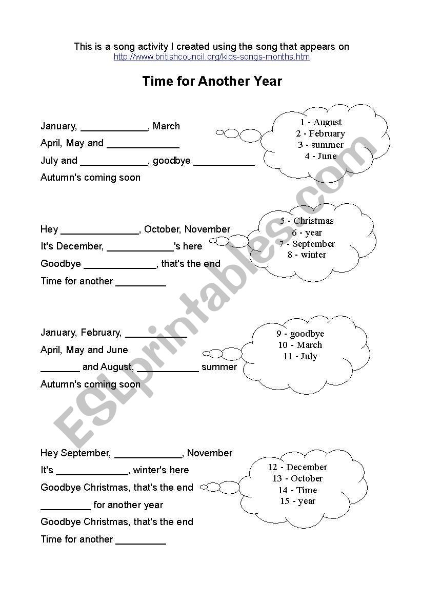 Months of the Year worksheet