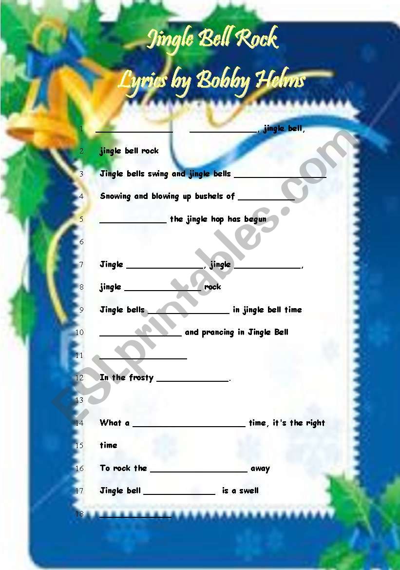 JINGLE  BELL  ROCK   -   Worksheet