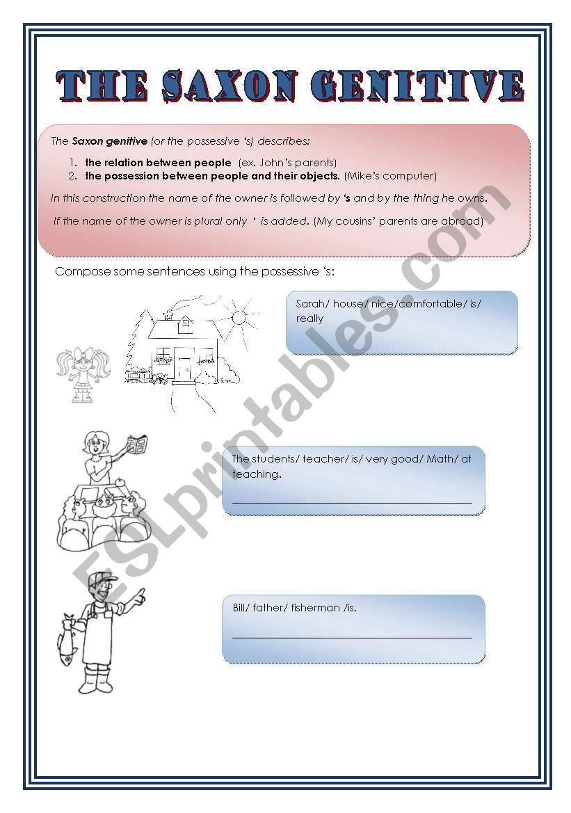 Saxon genitive worksheet