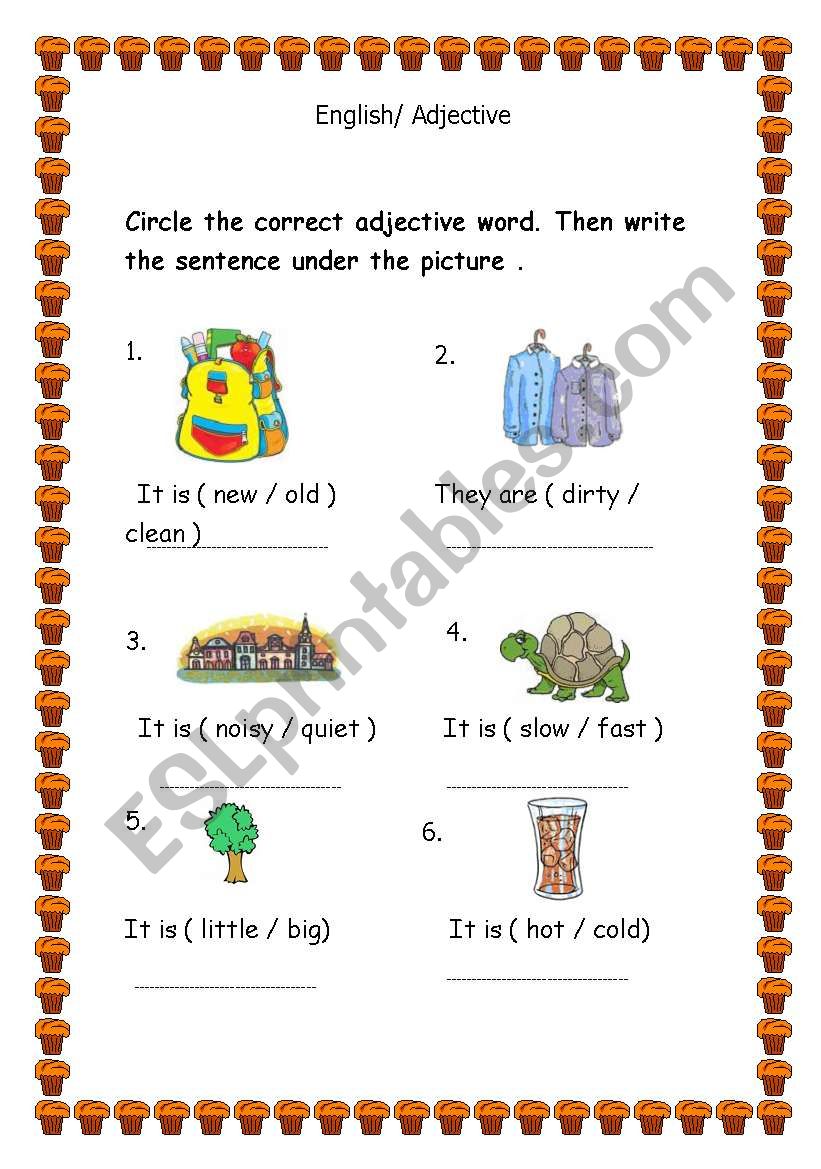 Adjective worksheet