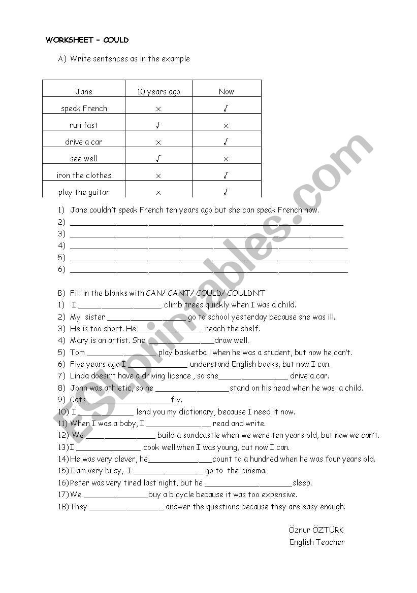 could worksheet