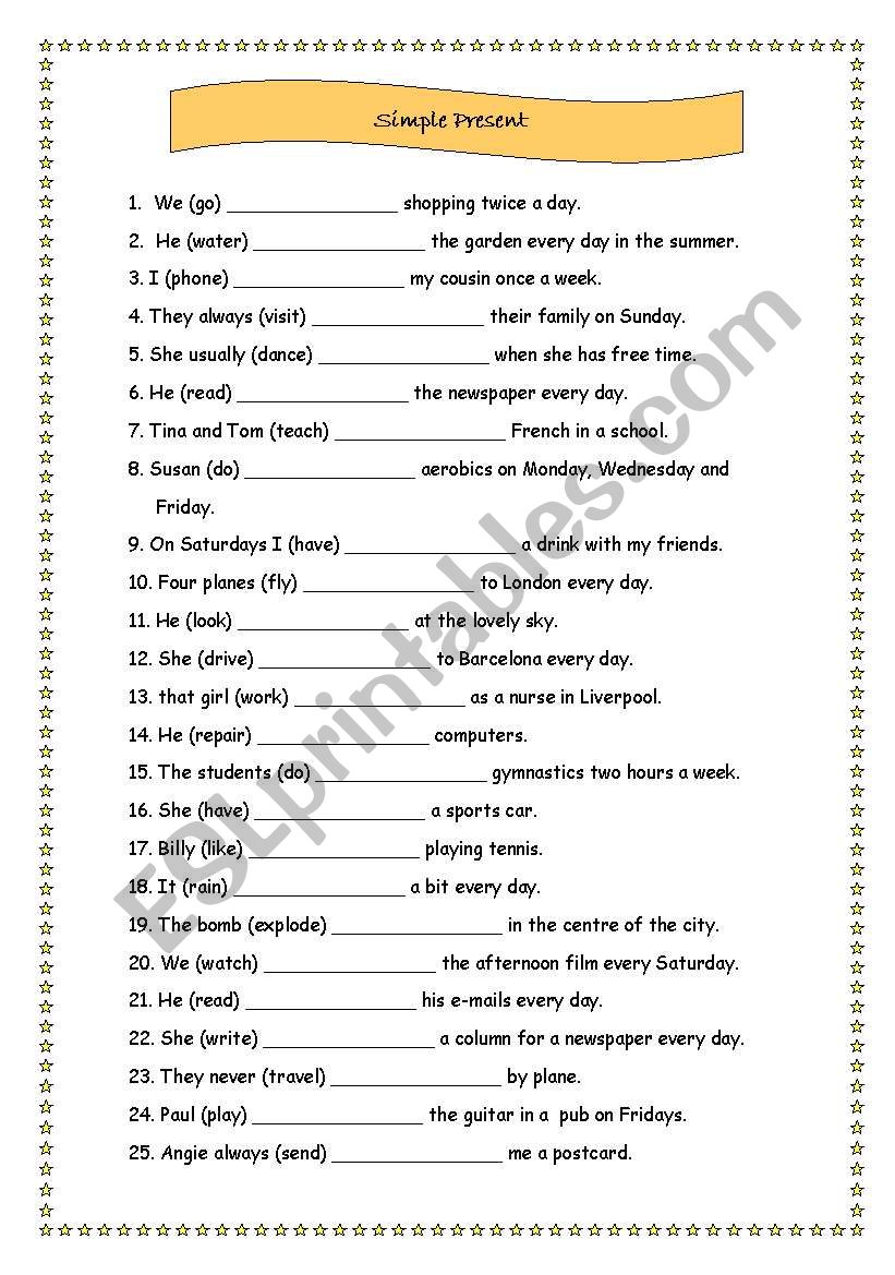 Simple Present worksheet