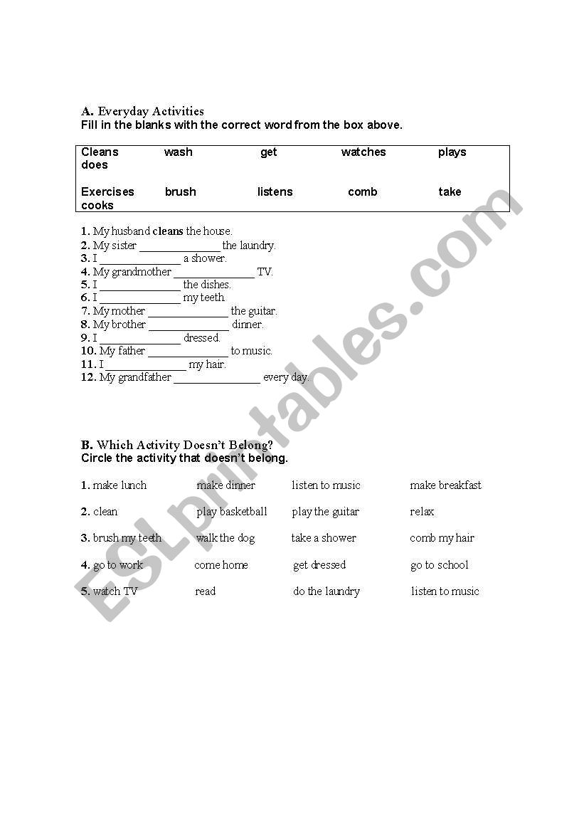 present simple worksheet