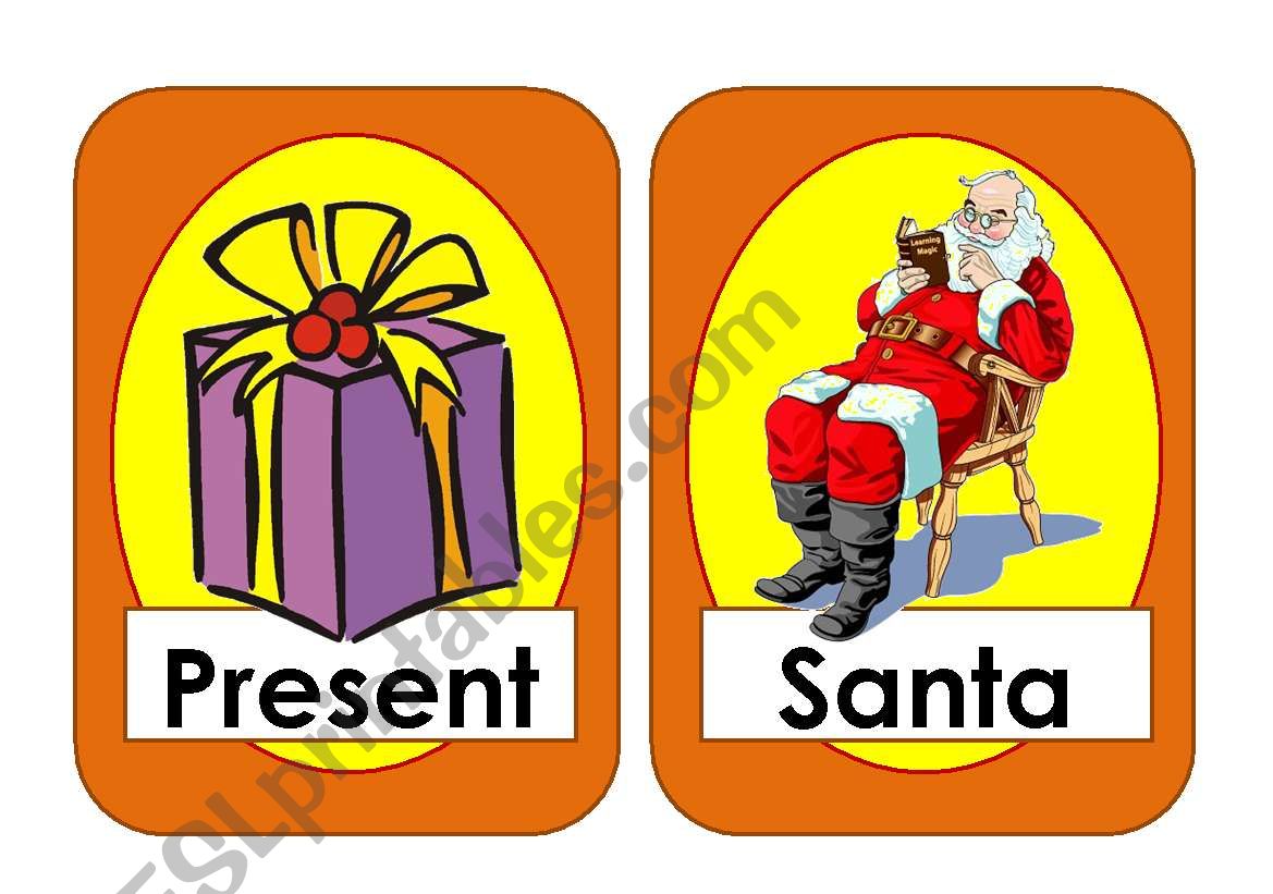 Xmas Flash- Cards part 1 worksheet