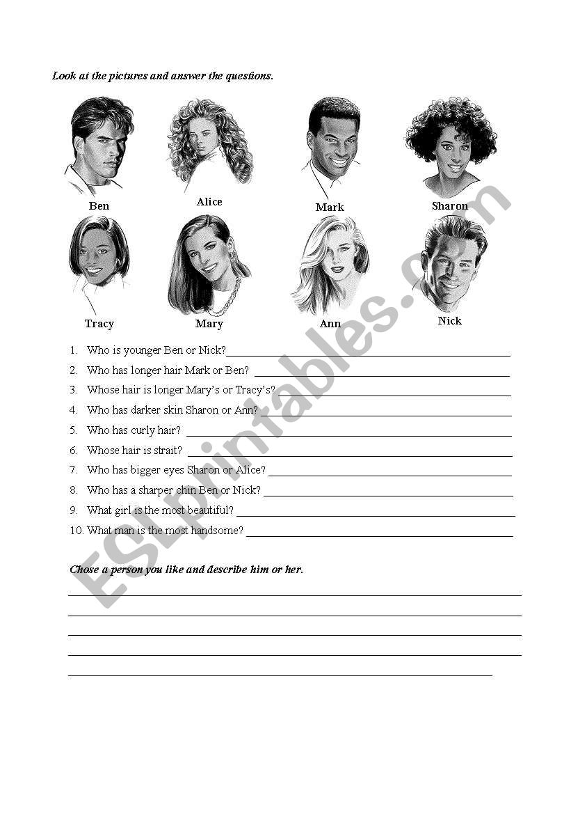 Who is younger? worksheet