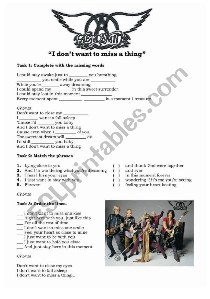 I donÂ´t want to miss a thing - Aerosmith