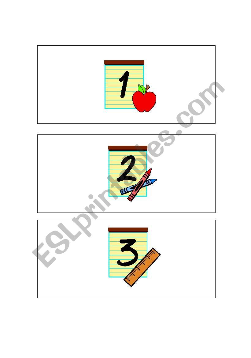 Flashcards 1-20 worksheet