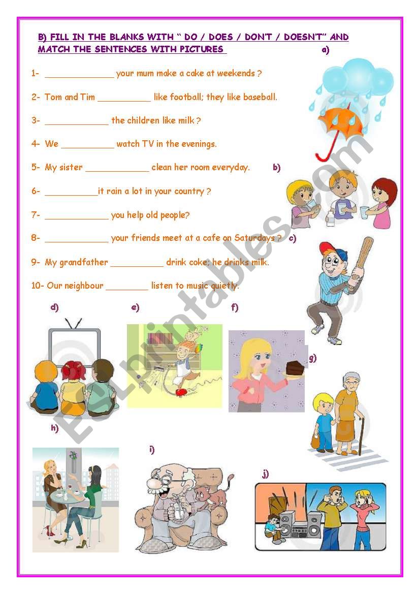 PRESENT SIMPLE PART II worksheet