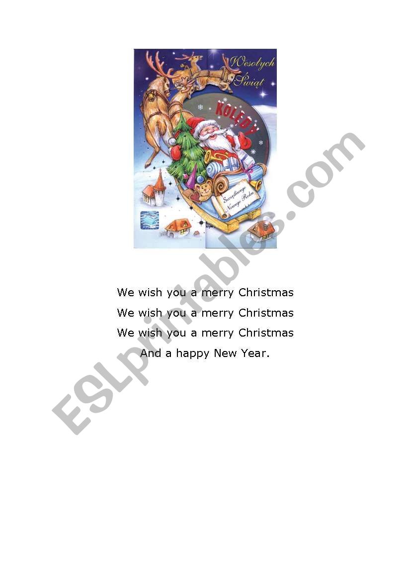 Christmas song worksheet