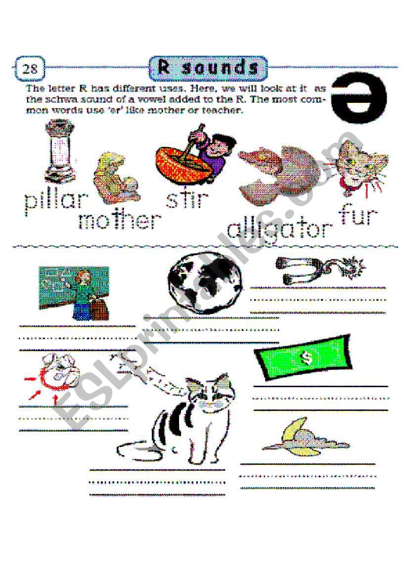 R sounds worksheet