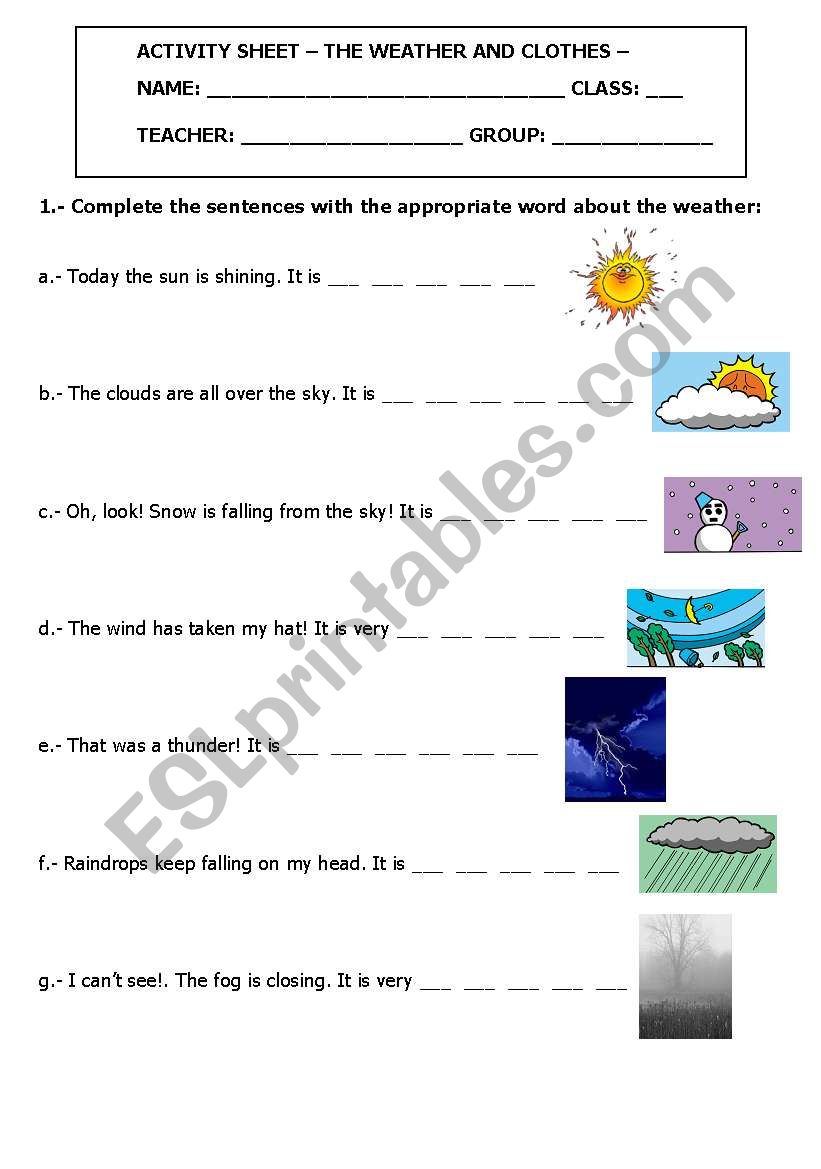 The weather worksheet