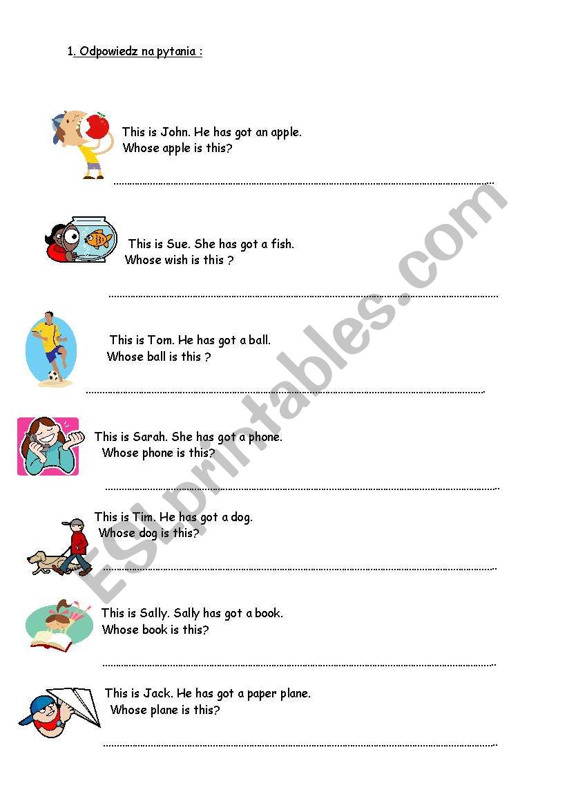 saxon genitive worksheet