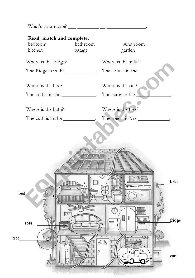 THE HOUSE worksheet