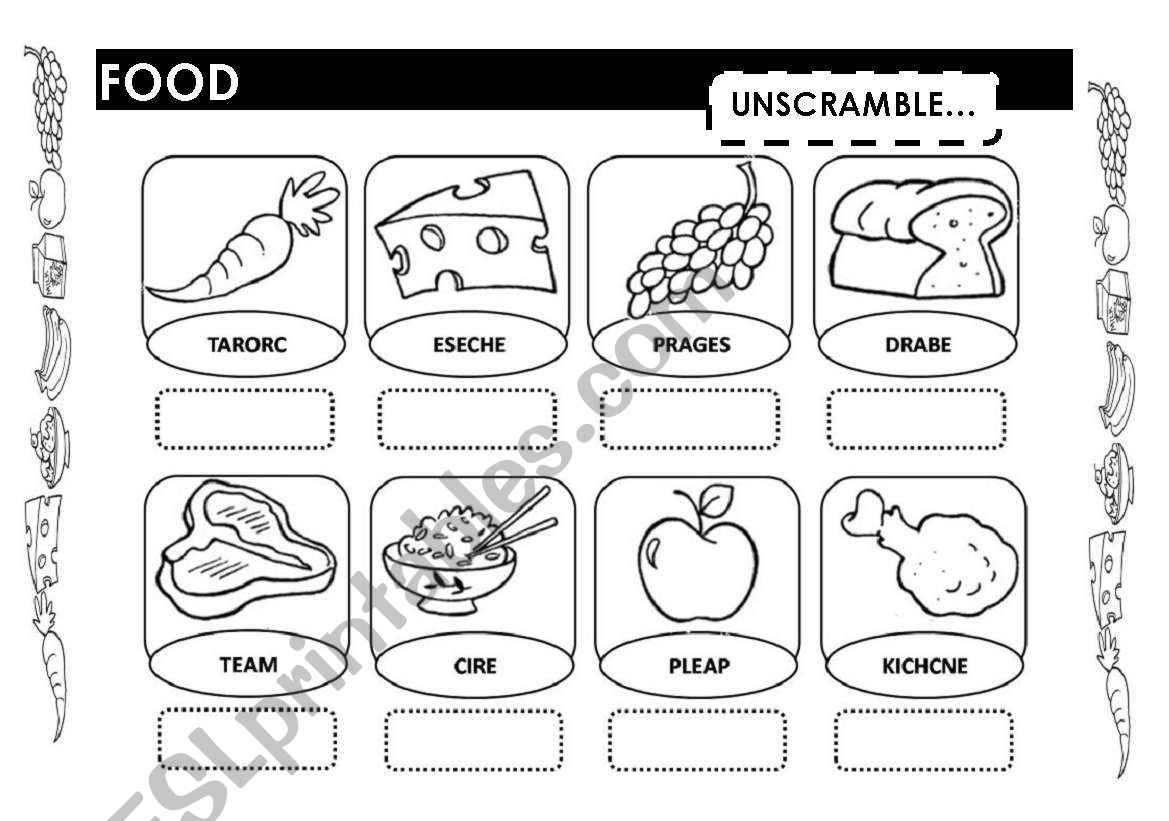 FOOD worksheet