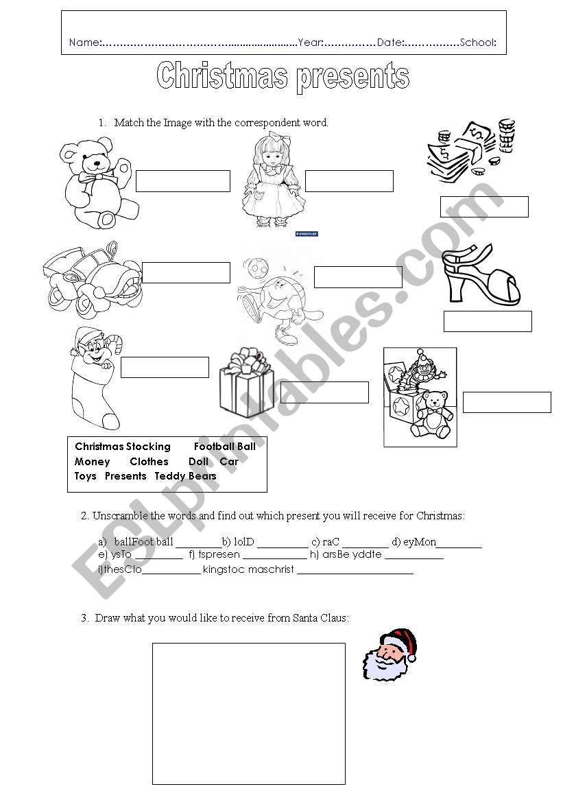 Christmas Toys worksheet