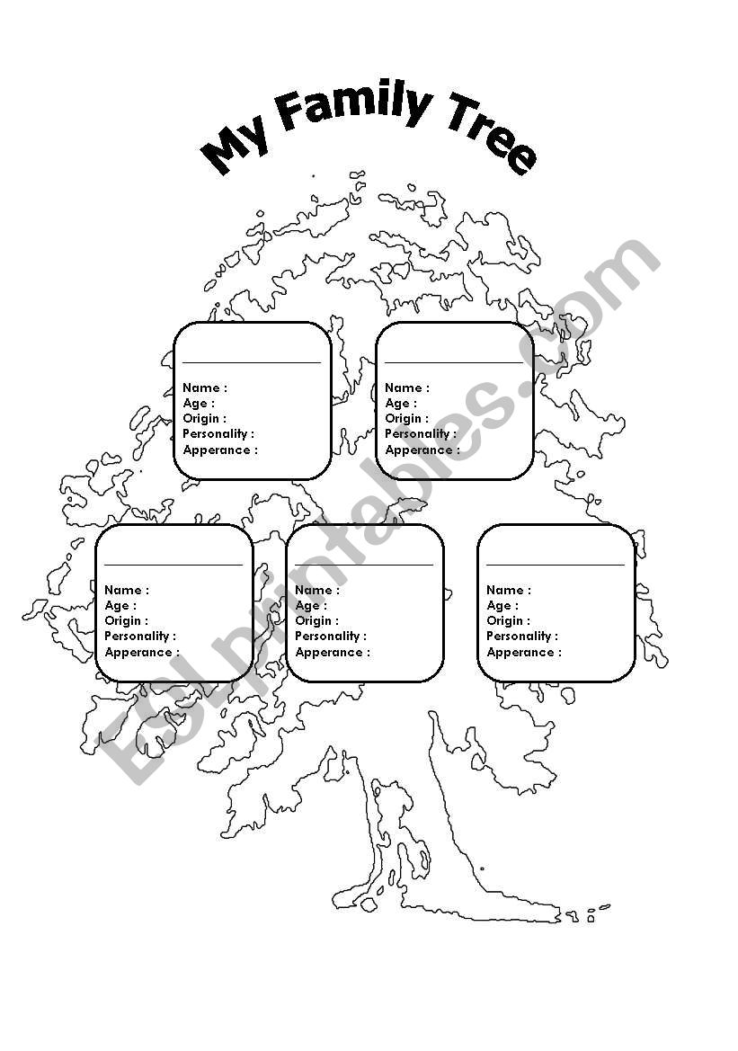 My Family Tree - ESL worksheet by Emy Lee