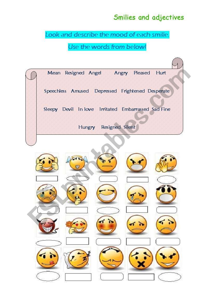 The Mood of Smilies worksheet