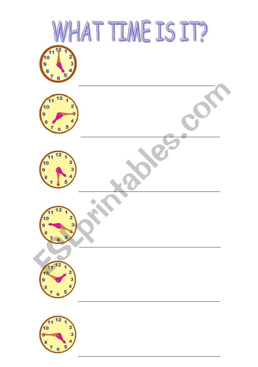 What time is it? worksheet