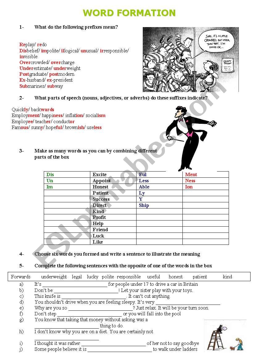 WORD FORMATION worksheet