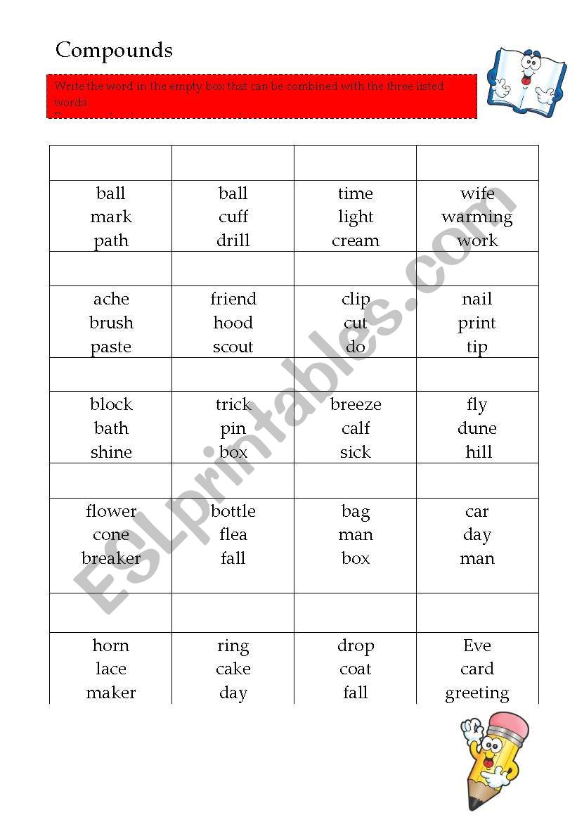 English Compounds Worksheet