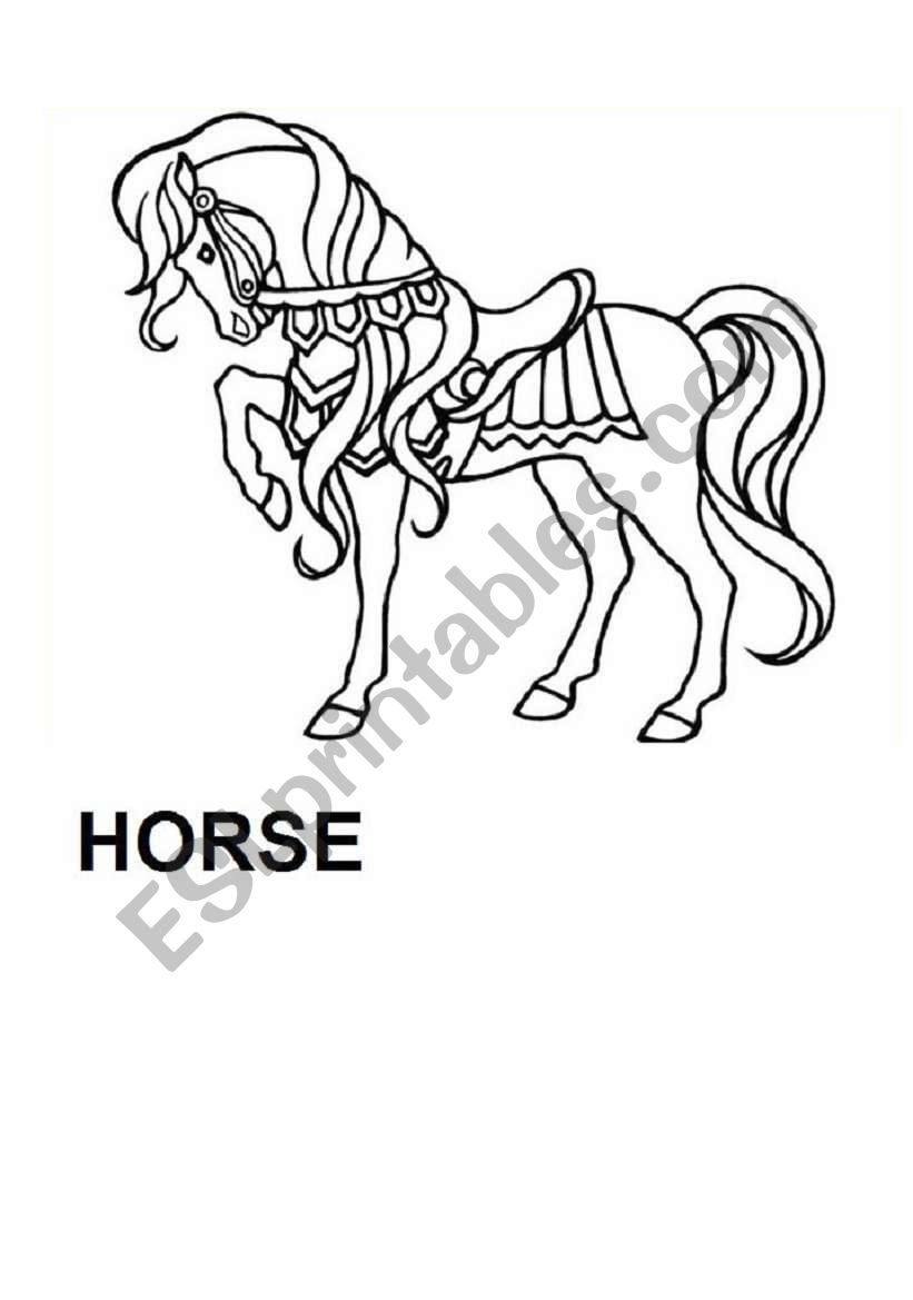 Colour the horse worksheet