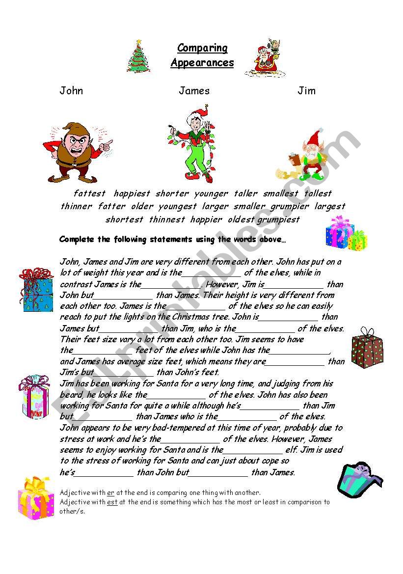 Comparing Appearances worksheet