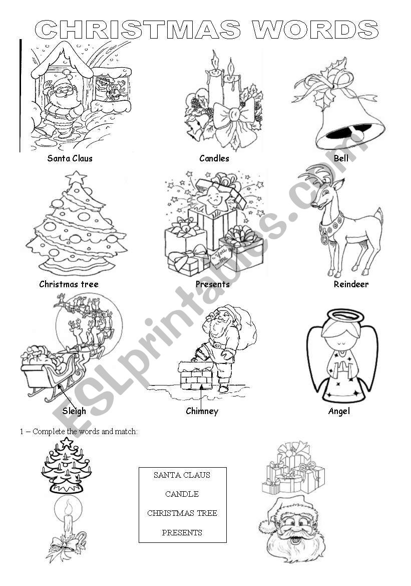 Christmas Words worksheet