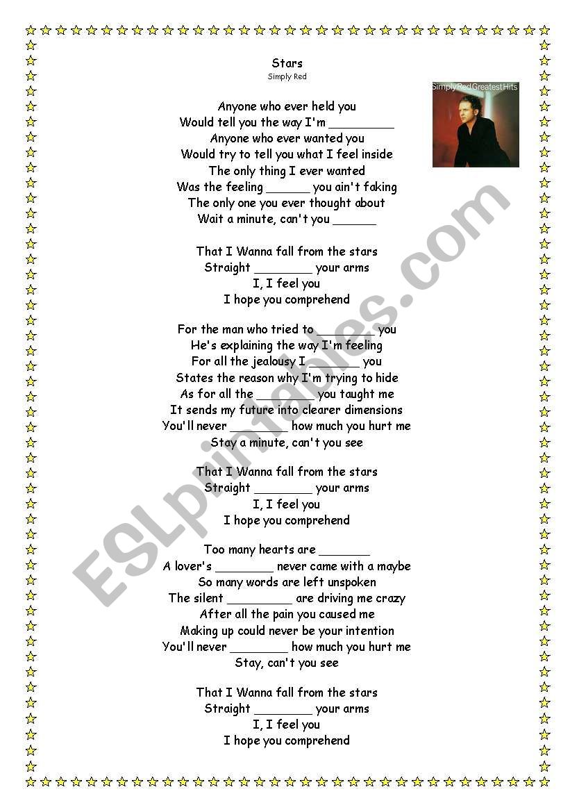 Stars by Simply Red worksheet