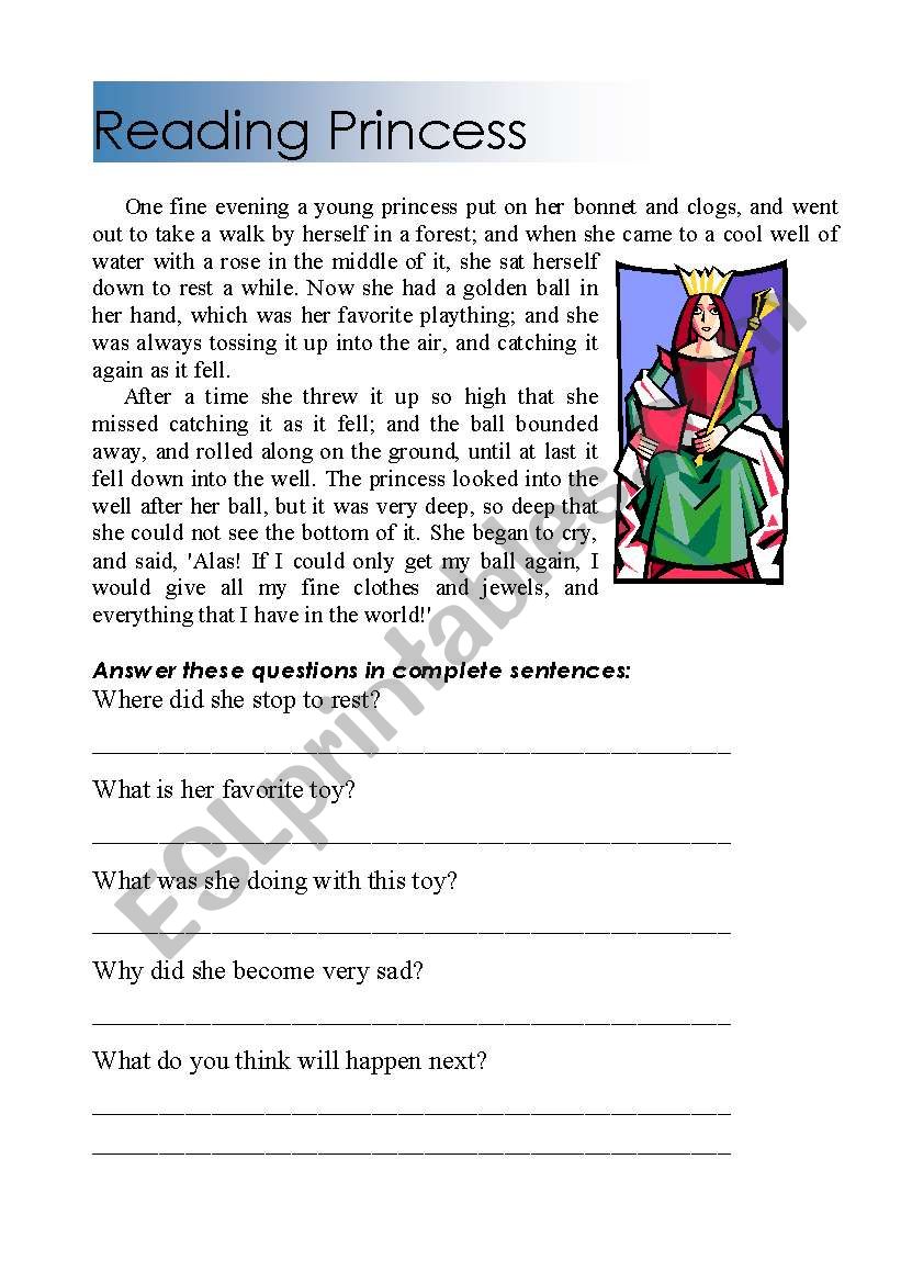 One Page Reading Comprehension Worksheets