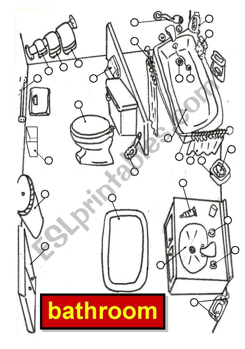 BATHROOM - HOUSE - ACTIVITY worksheet