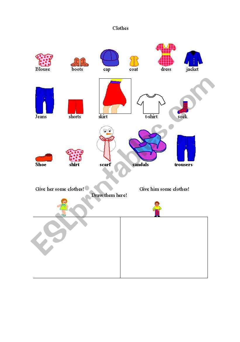 Clothes worksheet